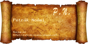 Petrák Noémi névjegykártya
